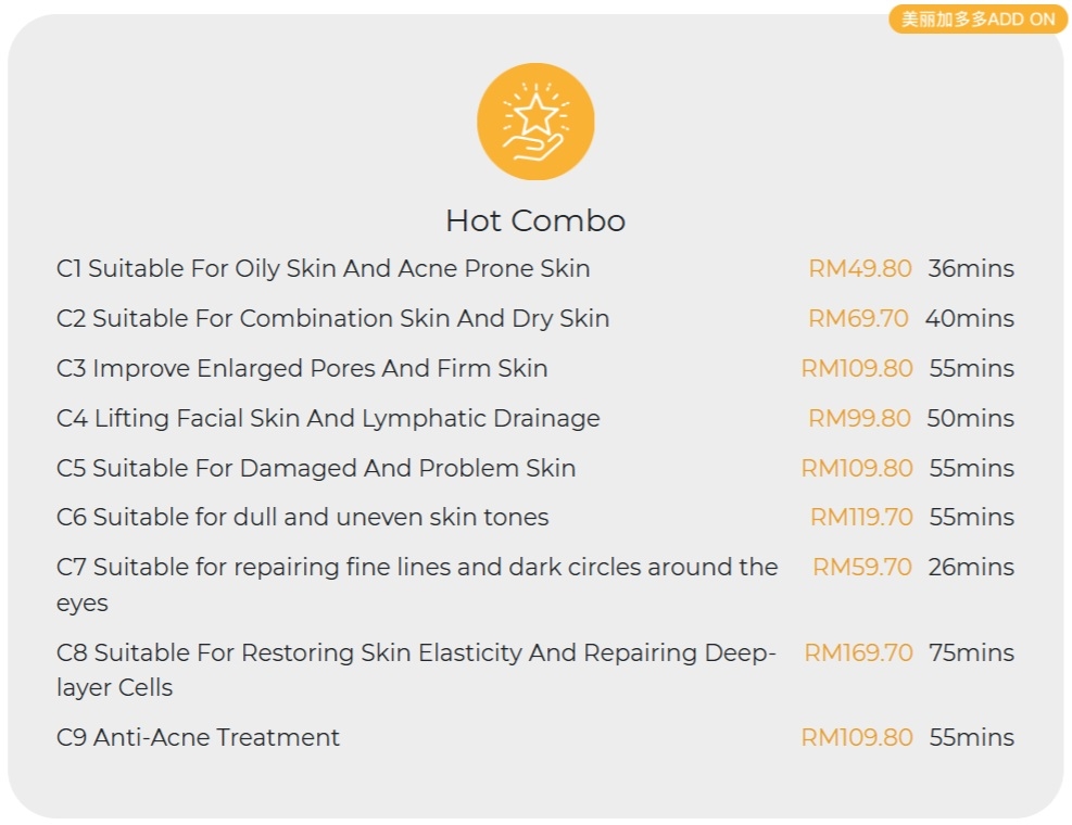 Kimino Beauty Menu 2